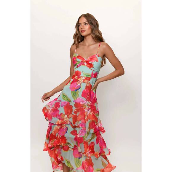 HUTCH Dresses & Skirts - NEW HUTCH twist front tiered dress in watercolor
